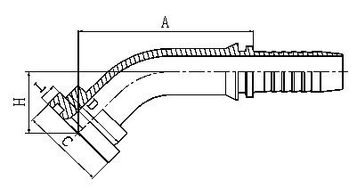 88141 45° JIS FLANGE HYDRAULIC HOSE FITTING PIPE FITTING COUPLING