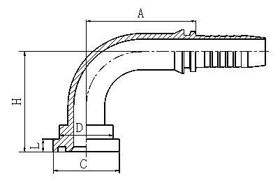 88191 90°JIS FLANGE HYDRAULIC HOSE FITTING PIPE FITTING COUPLING