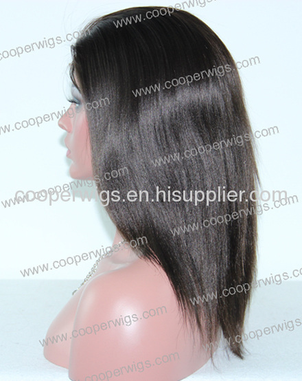 Fashion Yaki Straight Virgin Brazilian Hair Lace Wigs Wholesale