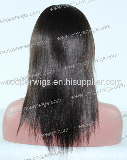 Fashion Yaki Straight Virgin Brazilian Hair Lace Wigs Wholesale