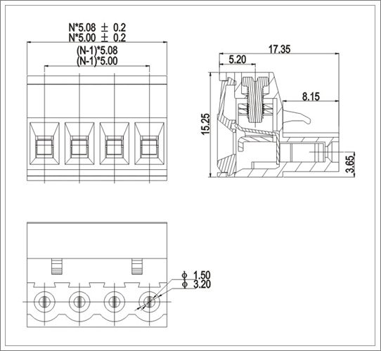 UL/CE certification connector kaifeng pluggale terminal block KF2EDG-X pitch 5.08mm