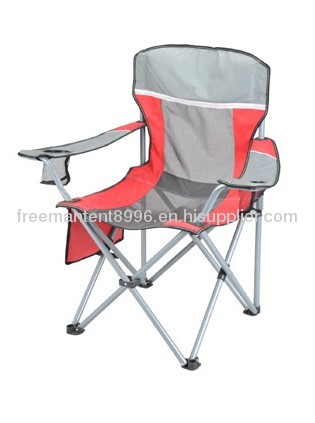 Folding camping chair with side bag
