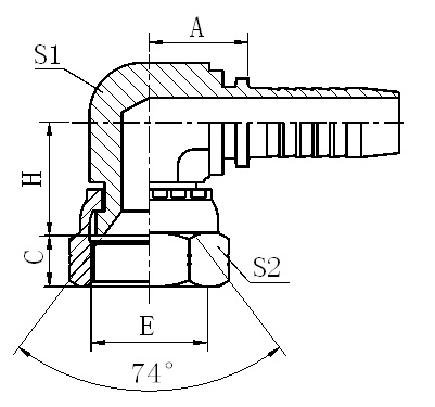 26791K 90° JIC COMPACT FEMALE 74° CONE SEAT HYDRAULIC HOSE FITTING PIPE FITTING COUPLING 