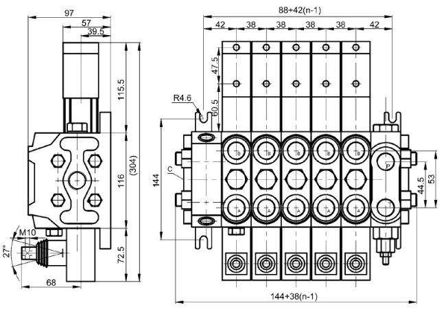 BLV-SM sectional spool directional control vavles