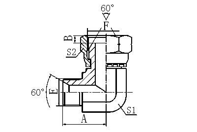 2B9 90° ELBOW BSP MALE 60° SEAT / BSP FEMALE 60° CONE HYDRAULIC ADAPTER FITTING ELBOW PIPE FITTING 