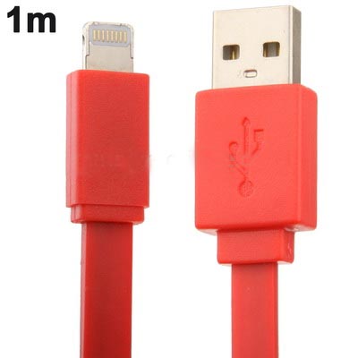 Noodle Style USB Data Sync Charger Cable for iPhone 5, Length: 1m (Orange)