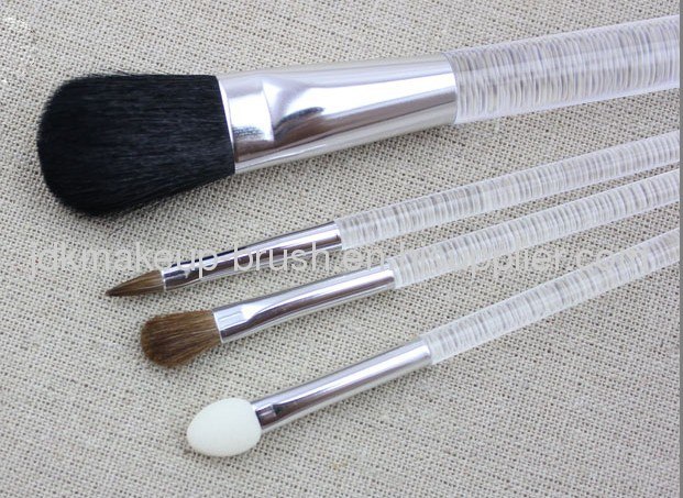 4PCS Goat Hair mini cosmetic brush set with Aluminum Tube