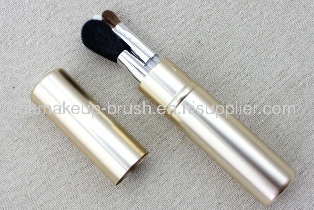 4PCS Goat Hair mini cosmetic brush set with Aluminum Tube