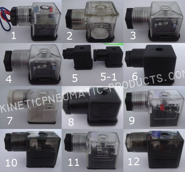 Solenoid Coil 12V 24V 110V 220V Use for solenoid valve Plug with light Connectors