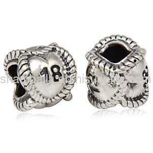 european Sterling Silver Message Bead Birthday Milestones 18 Charm Wholesale