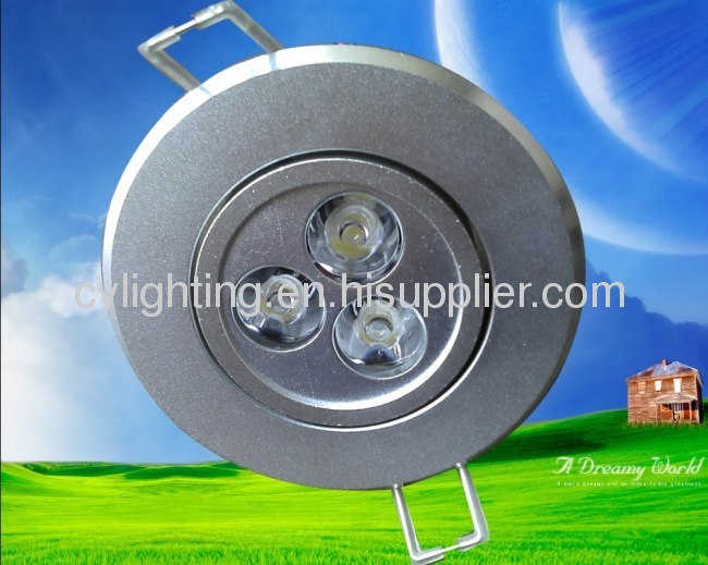 6W recessed aluminum LED ceiling downlight with anodized surface