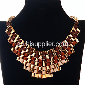 Trendy Multi Layer Statement Black Gold Fallon Veruca Chain Bib Necklace