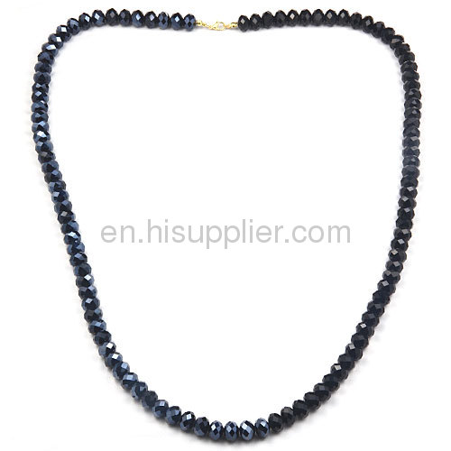 European Fashion Black Unisex Long Glass Bead Kenneth Jay lane Jewelry Necklace Sale