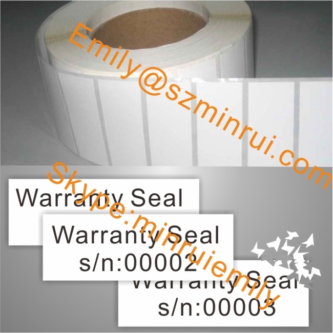 Custom Blank Ultra Fangible Labels in rolls,Custom blank ultra destructible Label on rolls