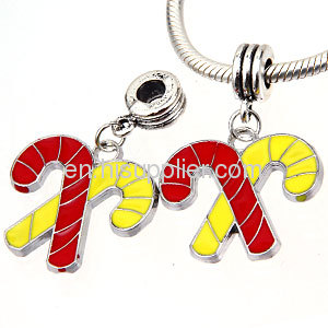 2012 Cheap Fashion european Style Juicy Couture Christmas Candy Cane Charm