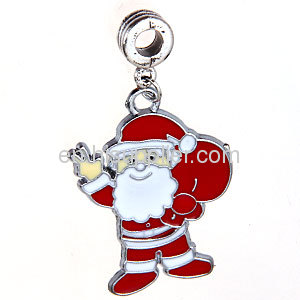 Fashion Designer Cheap Enamel european Santa Claus Charms For Jewelry Making