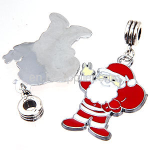 Fashion Designer Cheap Enamel european Santa Claus Charms For Jewelry Making