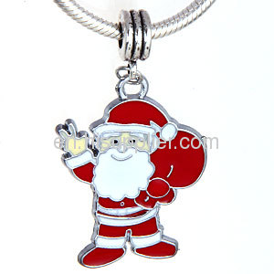 Fashion Designer Cheap Enamel european Santa Claus Charms For Jewelry Making