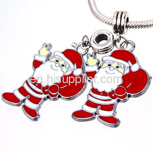 Fashion Designer Cheap Enamel european Santa Claus Charms For Jewelry Making