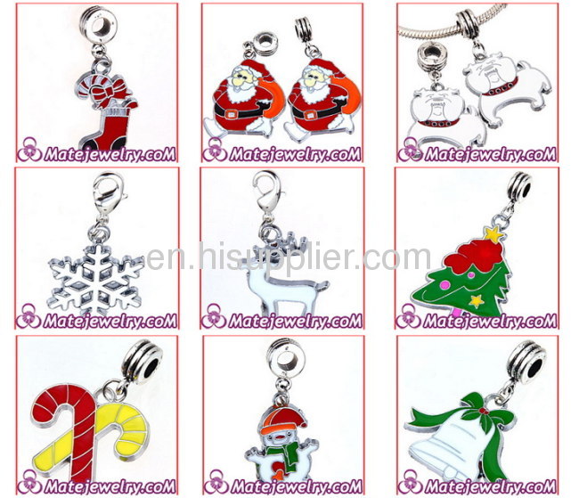 Fashion Designer Cheap Enamel european Santa Claus Charms For Jewelry Making