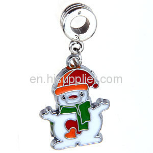 Wholesale Fashion Enamel Jewelry Pendant Christmas Snowman Charms european