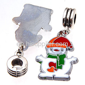 Wholesale Fashion Enamel Jewelry Pendant Christmas Snowman Charms european