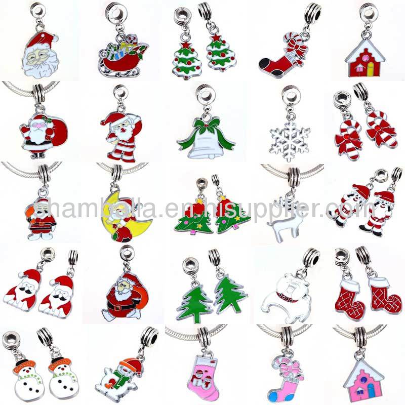 european Enamel Christmas Snowflakes Charms Wholesale