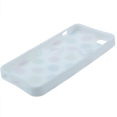 Newest dot Pattern Smooth TPU Case for iPhone 5 (White) 