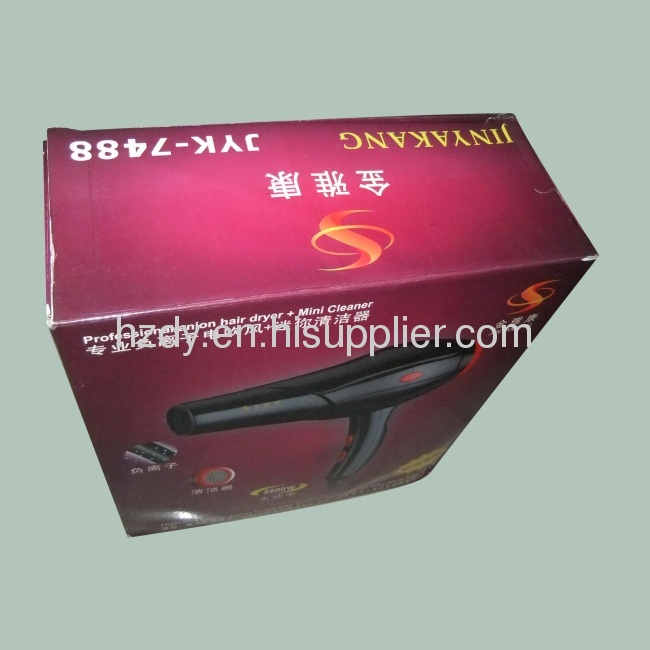 Single layer corrugated carton box for hair drier