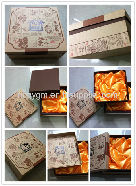 27 x 27 x 14 cm Square kraft paper Rigid gift boxes with two layers inside