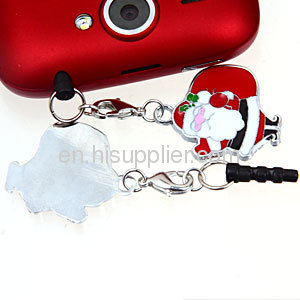 Fashion Enamel Christmas Santa Claus Anti Dust Earphone Jack Plug Charm