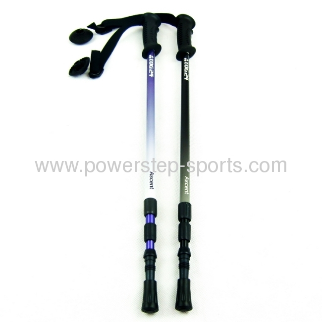 Telescopic spire lamella double cross carbon fiber skiing pole