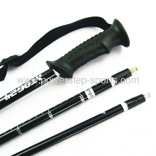 Telescopic spire lamella double cross carbon fiber skiing pole