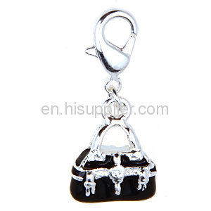 Fashionable Dangle Black White Enamel Thomas Sabo Purse Charms