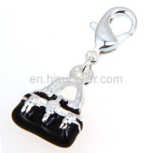 Fashionable Dangle Black White Enamel Thomas Sabo Purse Charms