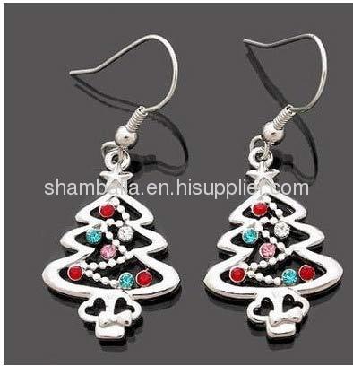european 2012 Christmas tree earrings Swarovski Crystal wholesale