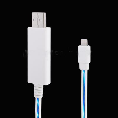 USB Blue Visible Light Charge Cable for iPhone 5, Length: 80cm