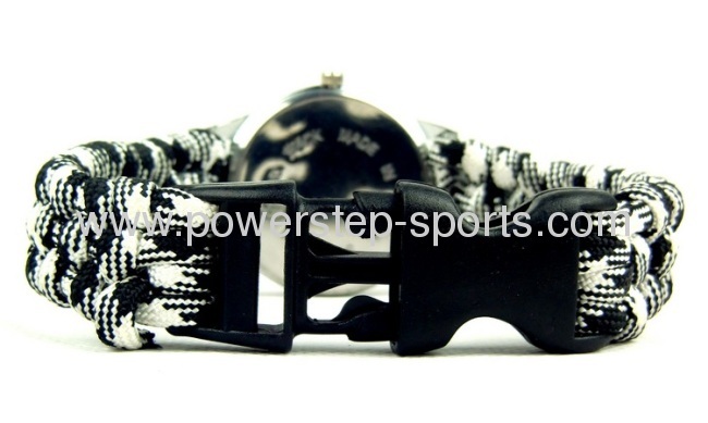 Fashion parachute cord bracelet for escape with watch