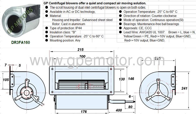 air heatersBrushless EC Fan with Higher efficiency at full speed and meet EMC