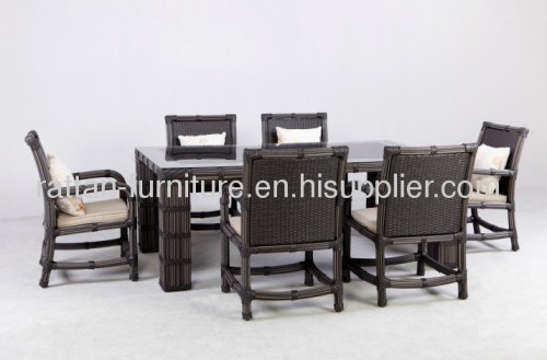 outdoor rattan dining table and chair