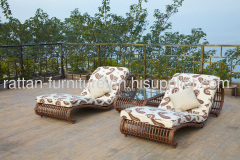 Rattan lounge swing pool patio set