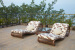 Rattan lounge swing pool patio set