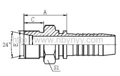 METRIC MALE 24°CONE SEAT L.T.DIN 3853 HYDRAULIC HOSE FITTING