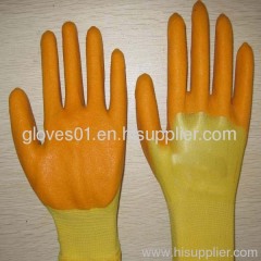 yellow PVC coated safety gloves PG1511-14