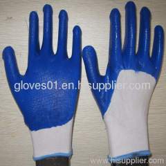 blue nitrile coated working gloves NG1501-11