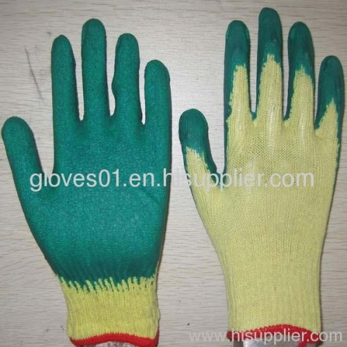 green latex coated working gloves LG1506-7