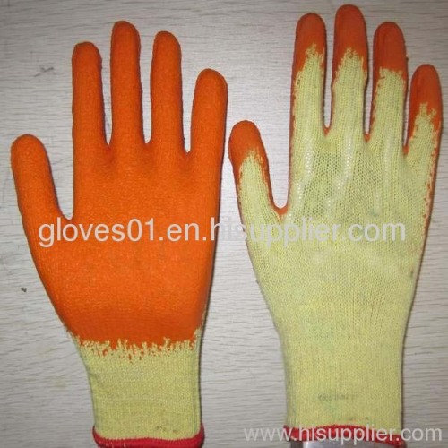 orange latex coated working gloves LG1506-8