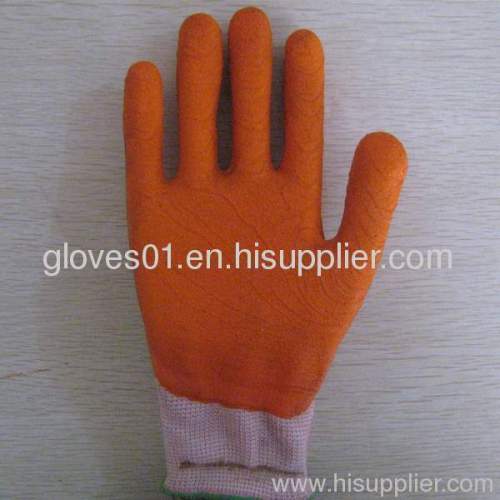 orange latex coated working gloves LG1507-18