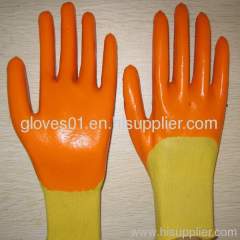 yellow PVC coated working gloves PG1511-7