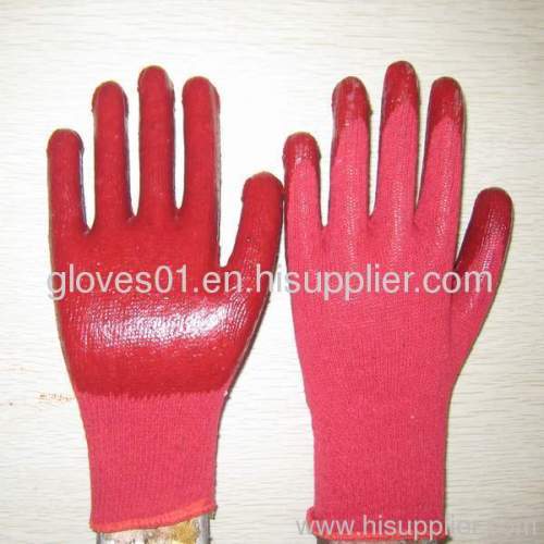 red PVC coated working gloves PG1514-3